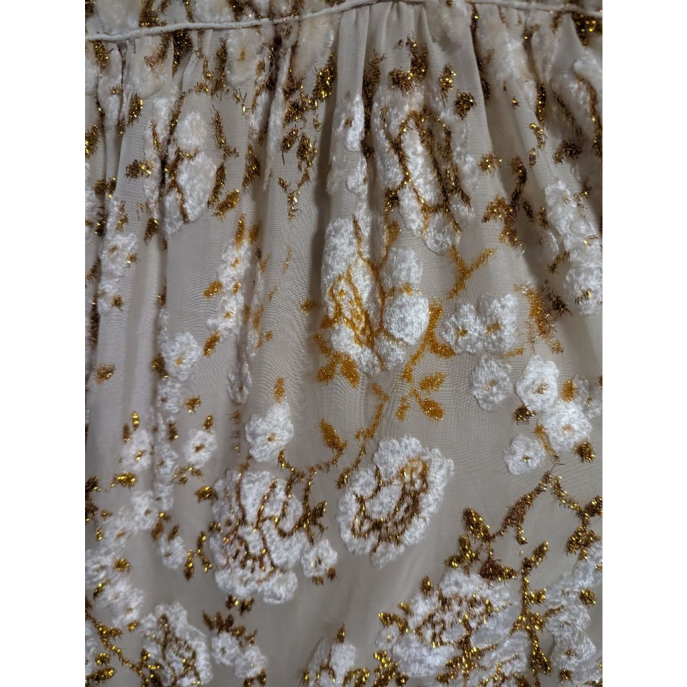 Hemant & Nandita Inara Flocked Lurex Chiffon Long Dress - Medium - See Notes - Picture 11 of 16